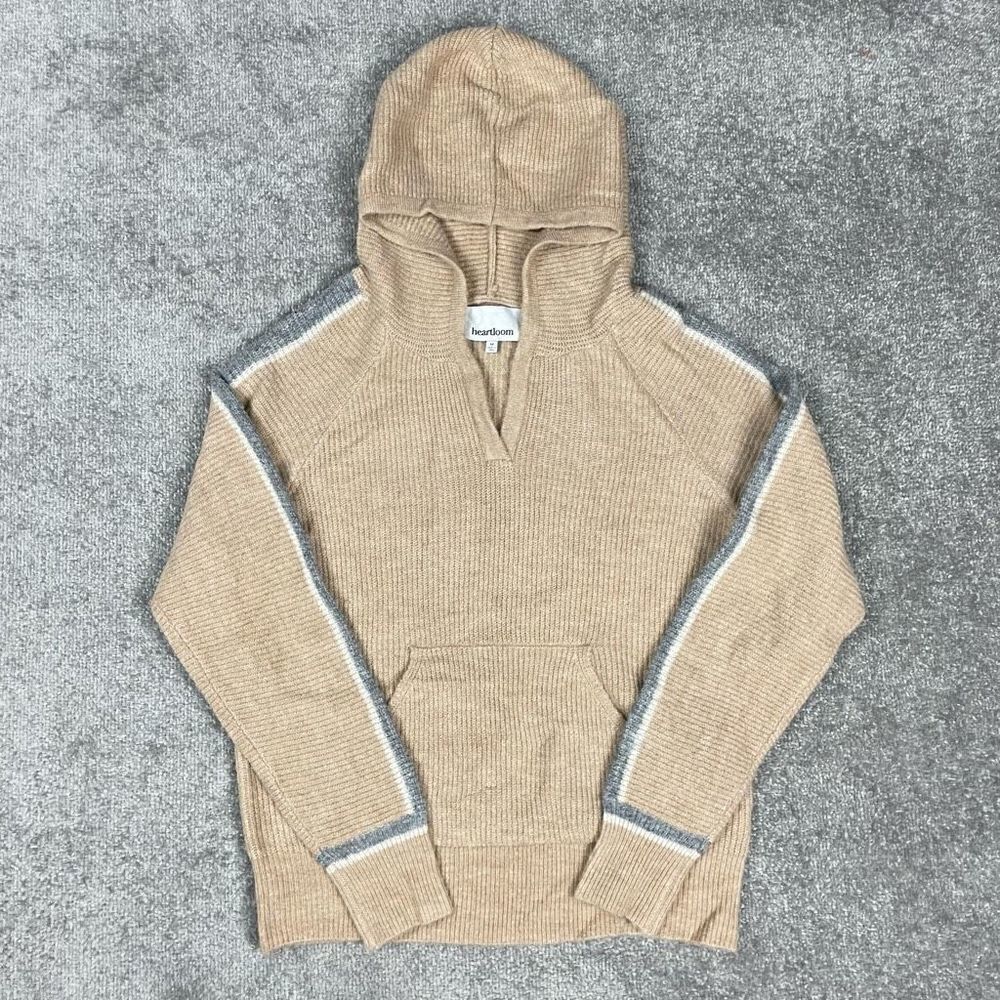 Revolve Heartloom Women’s Medium Rib Knit Tan Pullover Sweatshirt Hoodie